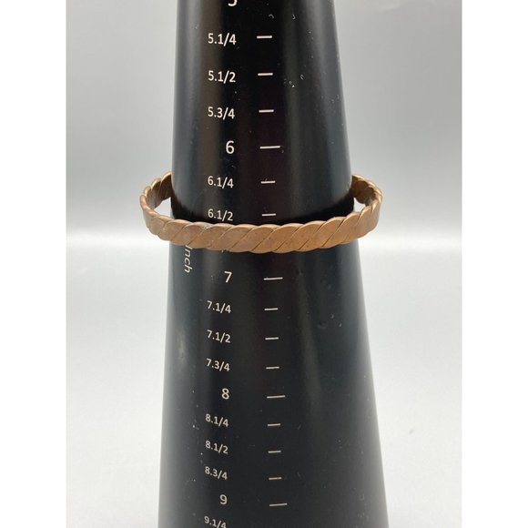 Vintage Genuine Copper Cuff Bracelet, Smooth Flattened Braid Twist Skinny - Picture 6 of 6